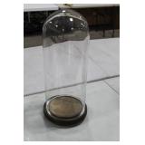 Glass Cloche 23"Hx10"D  with Wood Base