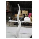 Tusk Vase White 51"Hx7"D