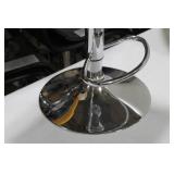 Chrome Metal Low Back Pedestal Bar Stool with Foot Rest Black 15"Wx15"Dx26"H