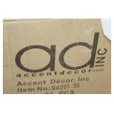 Lot of (12) Accent Décor Vases Purple/White 5-1/2"H (in box)