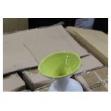 Lot of (12) Accent Décor Vases Green/White 5-1/2"H (in box)