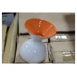 Lot of (12) Accent Décor Vases Orange/White 5-1/2"H (in box)