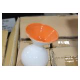 Lot of (12) Accent Décor Vases Orange/White 5-1/2"H (in box)