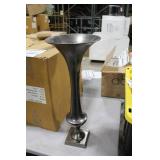 Accent Décor Aluminum Trumpet Vase Raw Black 28-1/2"Hx11"D (in box)