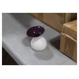 Lot of (6) Accent Décor Vases Purple/White 4"H (in 2 boxes)