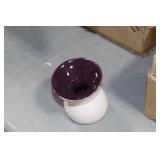 Lot of (6) Accent Décor Vases Purple/White 4"H (in 2 boxes)
