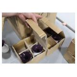 Lot of (6) Accent Décor Vases Purple/White 4"H (in 2 boxes)