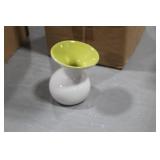 Lot of (7) Accent Décor Vases Green/White 4"H (in 2 boxes)