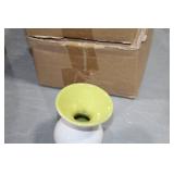 Lot of (7) Accent Décor Vases Green/White 4"H (in 2 boxes)