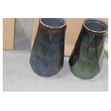 Lot of (2) Accent Décor Vases Green/Blue 9"Hx5-1/2"D (in box)