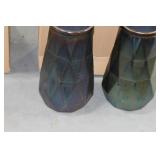 Lot of (2) Accent Décor Vases Green/Blue 9"Hx5-1/2"D (in box)