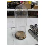 Glass Cloche 31"Hx12"D  with Wood Base