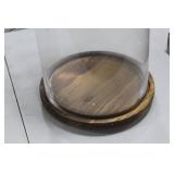 Glass Cloche 31"Hx12"D  with Wood Base