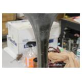 Accent Décor Aluminum Trumpet Vase Raw Black 28-1/2"Hx11"D (in box)
