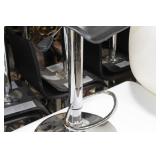 Chrome Metal Low Back Pedestal Bar Stool with Foot Rest Black 15"Wx15"Dx26"H