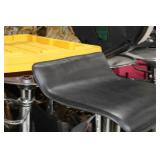 Chrome Metal Low Back Pedestal Bar Stool with Foot Rest Black 15"Wx15"Dx26"H