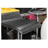Chrome Metal Low Back Pedestal Bar Stool with Foot Rest Black 15"Wx15"Dx26"H
