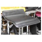 Chrome Metal Low Back Pedestal Bar Stool with Foot Rest Black 15"Wx15"Dx26"H