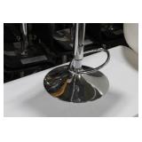 Chrome Metal Low Back Pedestal Bar Stool with Foot Rest Black 15"Wx15"Dx26"H