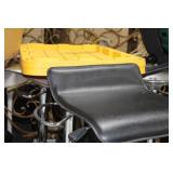 Chrome Metal Low Back Pedestal Bar Stool with Foot Rest Black 15"Wx15"Dx26"H