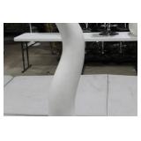 Tusk Vase White 51"Hx7"D