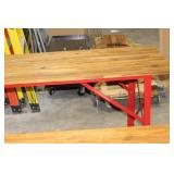 Beer Garden Metal Picnic Table with Wood Top and 2-Benches