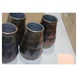 Lot of (4) Accent Décor Vases Green/Blue 6"Hx5"D (in box)