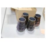 Lot of (4) Accent Décor Vases Green/Blue 6"Hx5"D (in box)