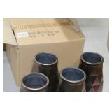 Lot of (4) Accent Décor Vases Green/Blue 6"Hx5"D (in box)