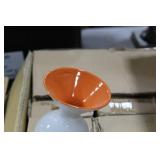 Lot of (12) Accent Décor Vases Orange/White 5-1/2"H (in box)