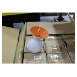 Lot of (12) Accent Décor Vases Orange/White 5-1/2"H (in box)