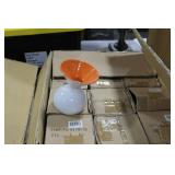 Lot of (12) Accent Décor Vases Orange/White 5-1/2"H (in box)