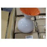 Lot of (12) Accent Décor Vases Orange/White 5-1/2"H (in box)