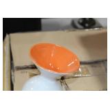 Lot of (12) Accent Décor Vases Orange/White 5-1/2"H (in box)