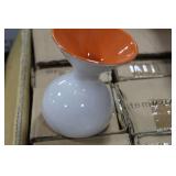 Lot of (12) Accent Décor Vases Orange/White 5-1/2"H (in box)
