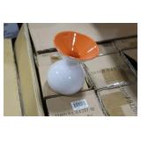 Lot of (12) Accent Décor Vases Orange/White 5-1/2"H (in box)