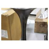 Accent Décor Aluminum Trumpet Vase Raw Black 28-1/2"Hx11"D (in box)