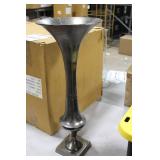 Accent Décor Aluminum Trumpet Vase Raw Black 28-1/2"Hx11"D (in box)