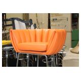 Metal Bar Chair Orange 23"Wx21"Dx35"H