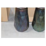 Lot of (2) Accent Décor Vases Green/Blue 9"Hx5-1/2"D (in box)