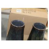 Lot of (2) Accent Décor Vases Green/Blue 9"Hx5-1/2"D (in box)
