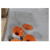 Lot of (8) Accent Décor Vases Orange/White 4"H (in 2 boxes)