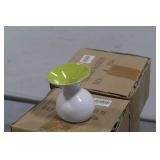 Lot of (8) Accent Décor Vases Green/White 4"H (in 2 boxes)