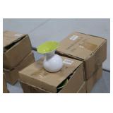 Lot of (8) Accent Décor Vases Green/White 4"H (in 2 boxes)
