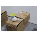 Lot of (8) Accent Décor Vases Green/White 4"H (in 2 boxes)