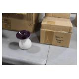 Lot of (8) Accent Décor Vases Purple/White 4"H (in 2 boxes)