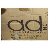 Lot of (8) Accent Décor Vases Purple/White 4"H (in 2 boxes)