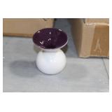 Lot of (8) Accent Décor Vases Purple/White 4"H (in 2 boxes)