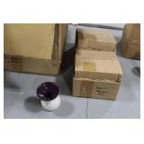 Lot of (8) Accent Décor Vases Purple/White 4"H (in 2 boxes)