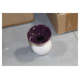 Lot of (8) Accent Décor Vases Purple/White 4"H (in 2 boxes)